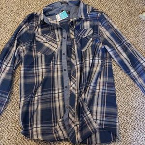 Mens blue plaid shirt